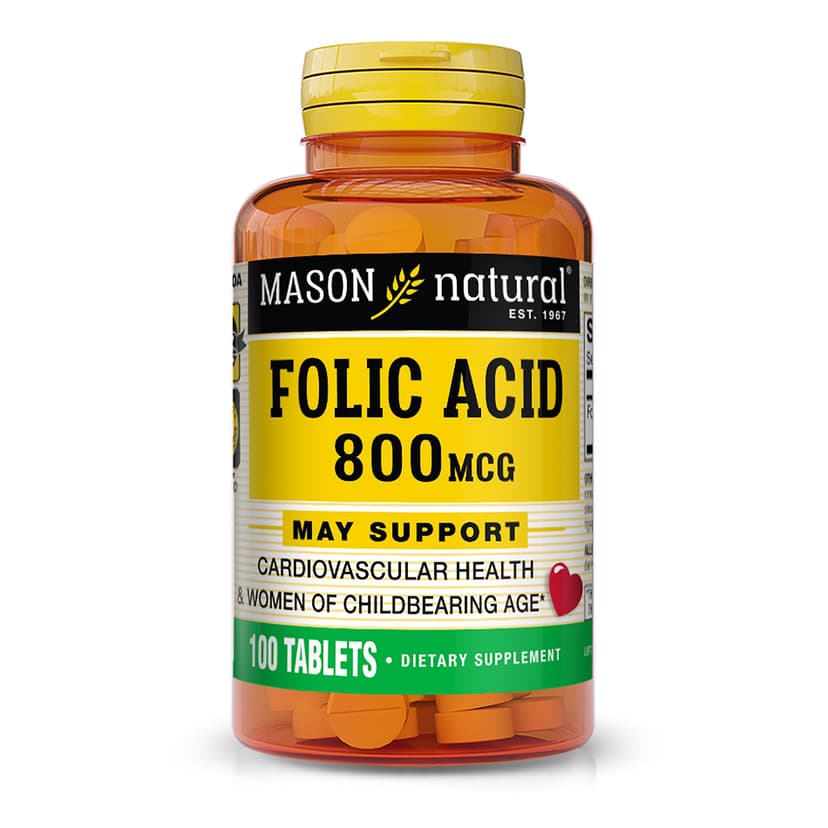 Mason Natural Folic Acid 800mg (100 Tablets)