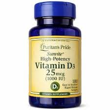 Puritan's Pride Vitamin D3 25mcg (1000 IU)