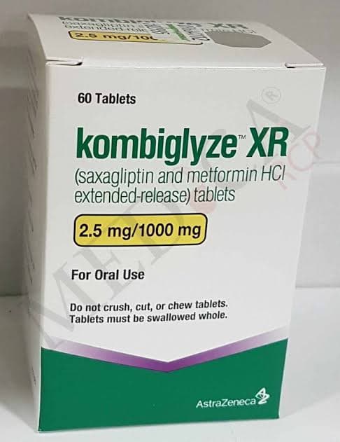 Kombiglyze Saxagliptin + Metformin (2.5 Mg / 1000mg) Tablet