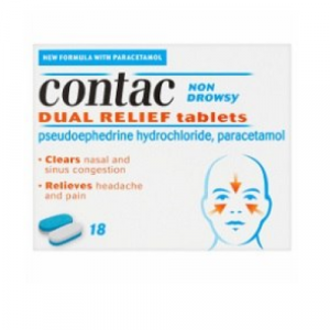 Contac Non Drowsy Dual Relief - 18 Tablets